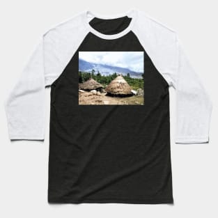 Colorized Vintage Photo of Andes Mountains Dwellings Baseball T-Shirt